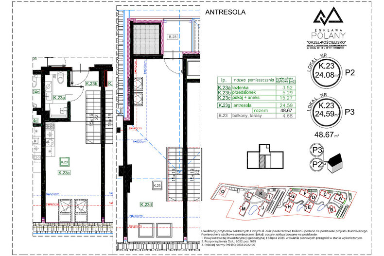 Apartament wakacyjny 48,67 m², piętro 1, oferta nr K.23