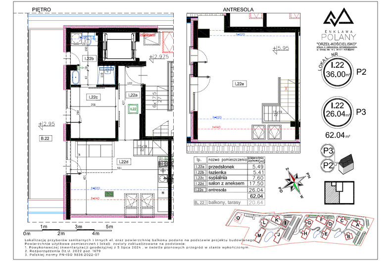 Apartament wakacyjny 62,04 m², piętro 1, oferta nr I.22