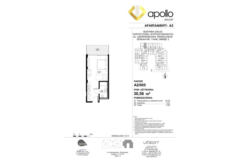 Apartament wakacyjny 30,56 m², parter, oferta nr 005