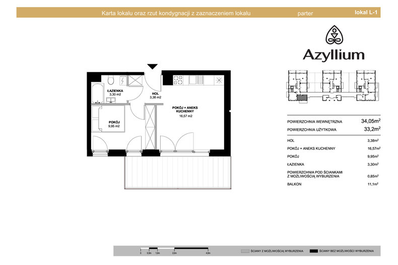 Apartament wakacyjny 34,05 m², parter, oferta nr A.1