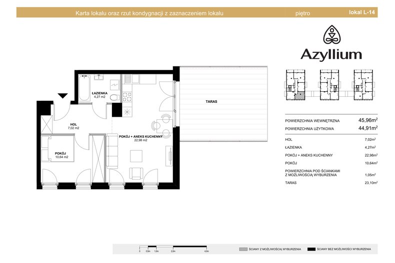 Apartament wakacyjny 45,96 m², piętro 1, oferta nr A.14