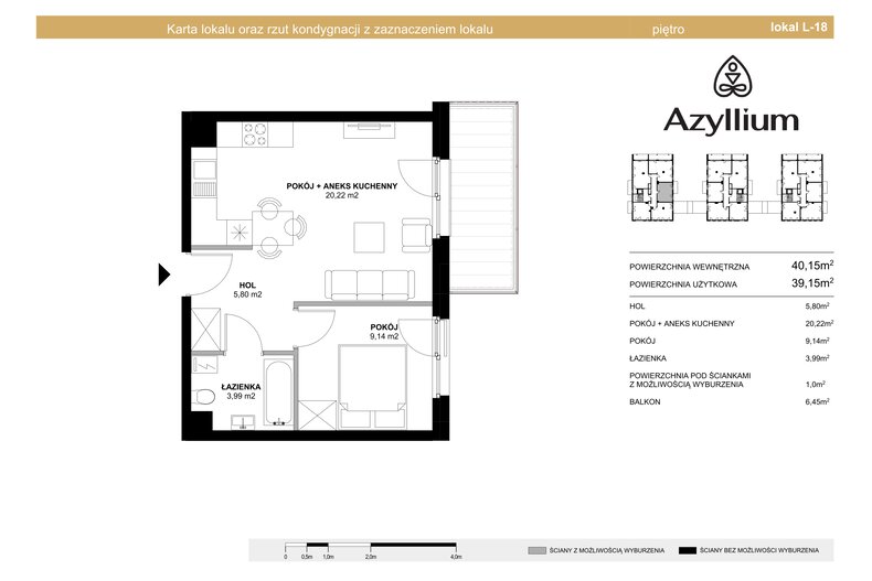 Apartament wakacyjny 40,15 m², piętro 1, oferta nr A.18