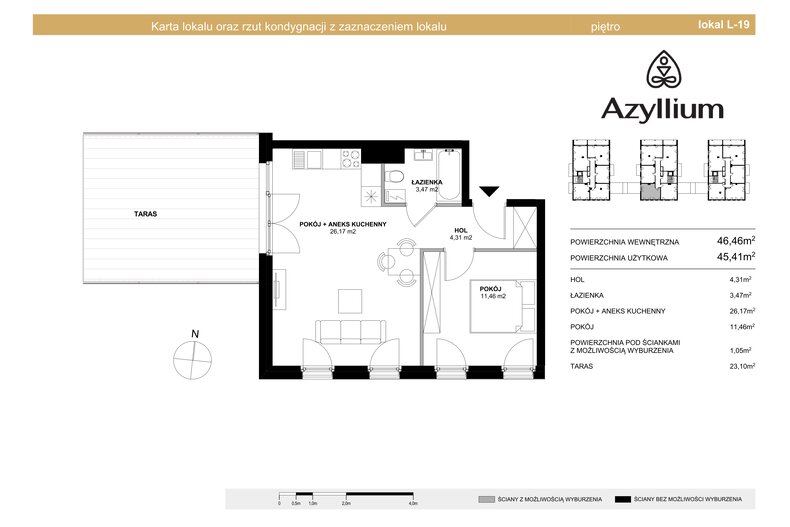 Apartament wakacyjny 46,46 m², piętro 1, oferta nr B.19