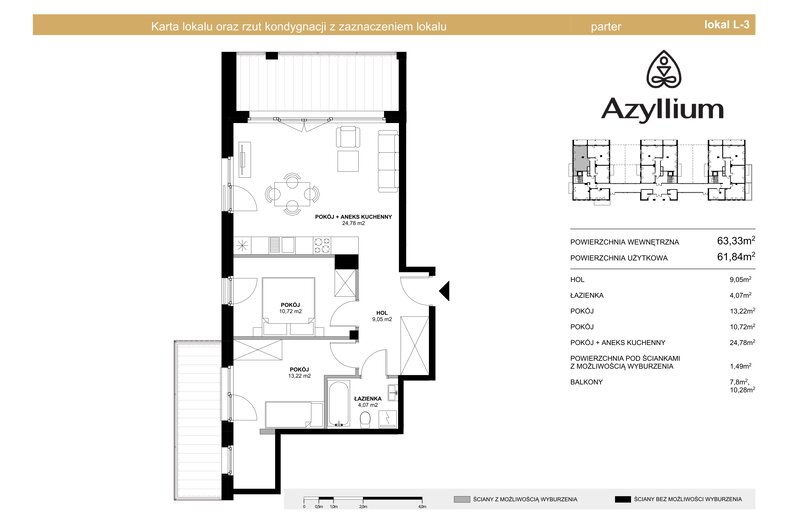 Apartament wakacyjny 63,33 m², parter, oferta nr A.3