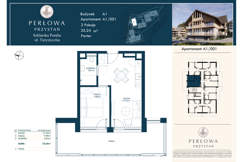 Apartament wakacyjny 35,24 m², parter, oferta nr 1