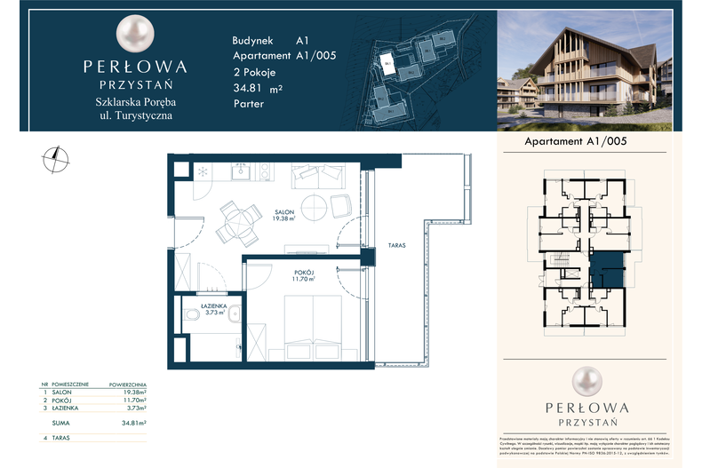 Apartament wakacyjny 34,81 m², parter, oferta nr 5