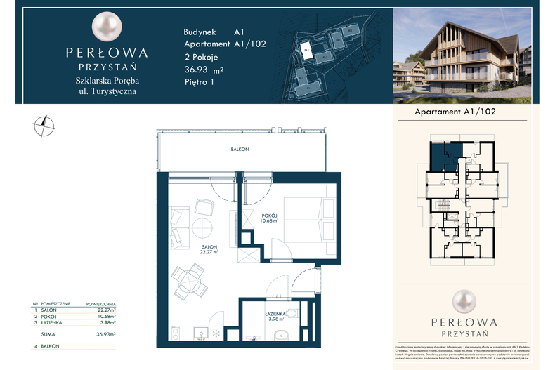 Apartament wakacyjny 36,93 m², piętro 1, oferta nr 102