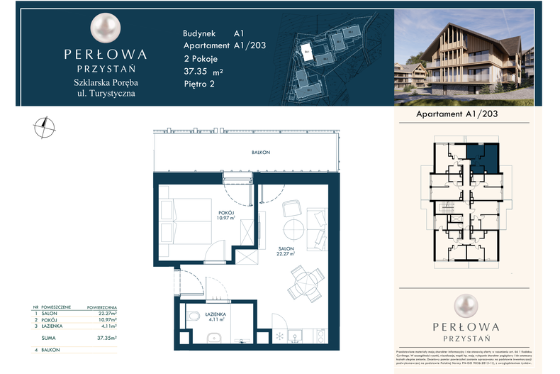 Apartament wakacyjny 37,35 m², piętro 2, oferta nr 203