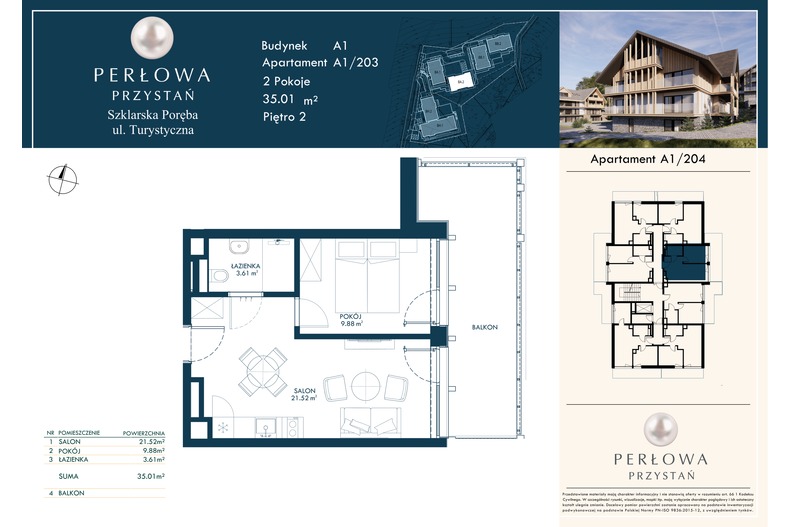 Apartament wakacyjny 35,01 m², piętro 2, oferta nr 204