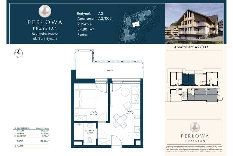 Apartament wakacyjny 34,80 m², parter, oferta nr 3