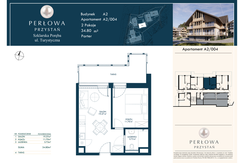 Apartament wakacyjny 34,80 m², parter, oferta nr 4