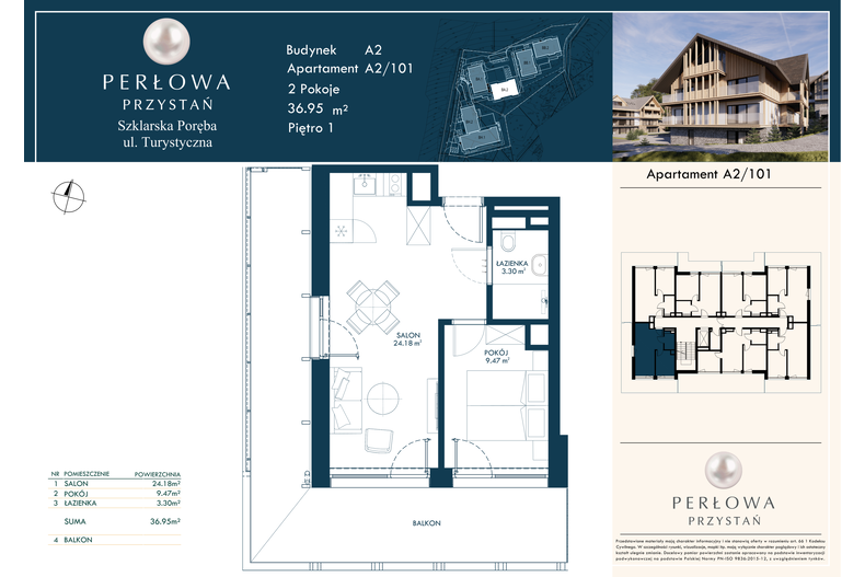 Apartament wakacyjny 36,95 m², piętro 1, oferta nr 101