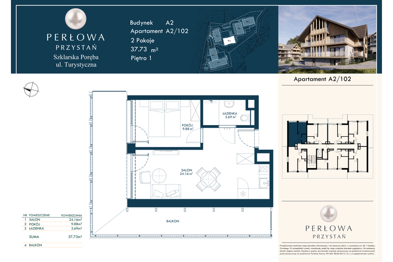 Apartament wakacyjny 37,73 m², piętro 1, oferta nr 102
