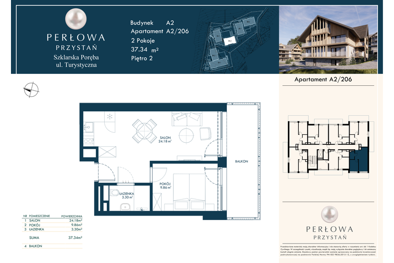 Apartament wakacyjny 37,34 m², piętro 2, oferta nr 206