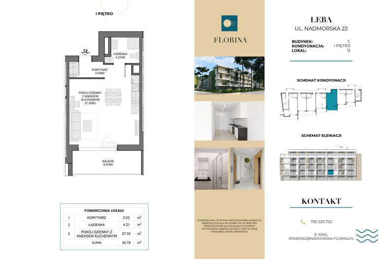Apartament wakacyjny 34,79 m², piętro 1, oferta nr C.M12