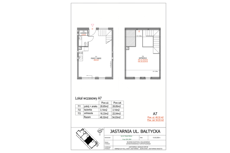 Apartament wakacyjny 48,32 m², piętro 1, oferta nr A7