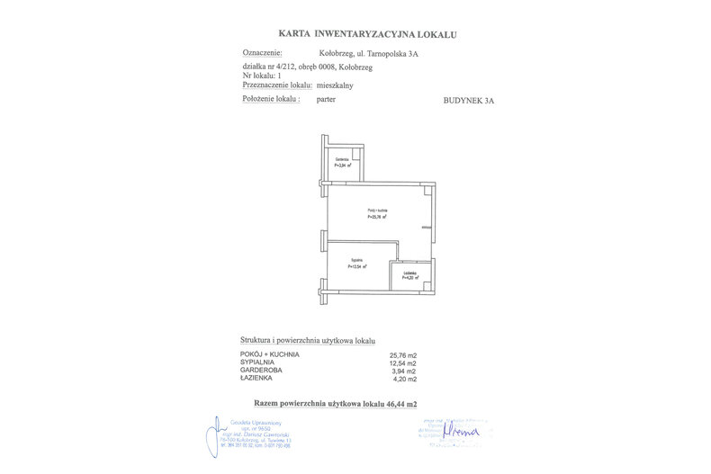 Apartament wakacyjny 46,44 m², parter, oferta nr A1