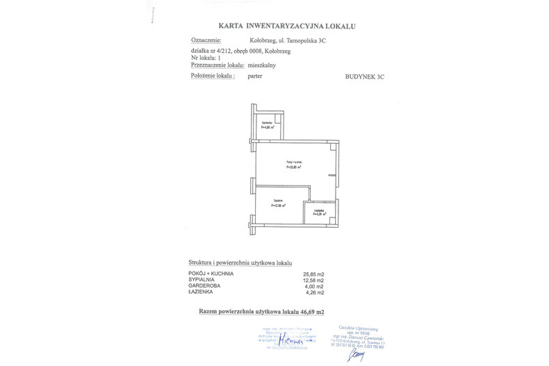 Apartament wakacyjny 46,69 m², parter, oferta nr C1