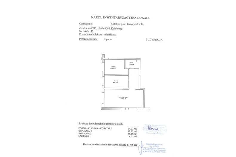 Apartament wakacyjny 61,93 m², piętro 2, oferta nr A12