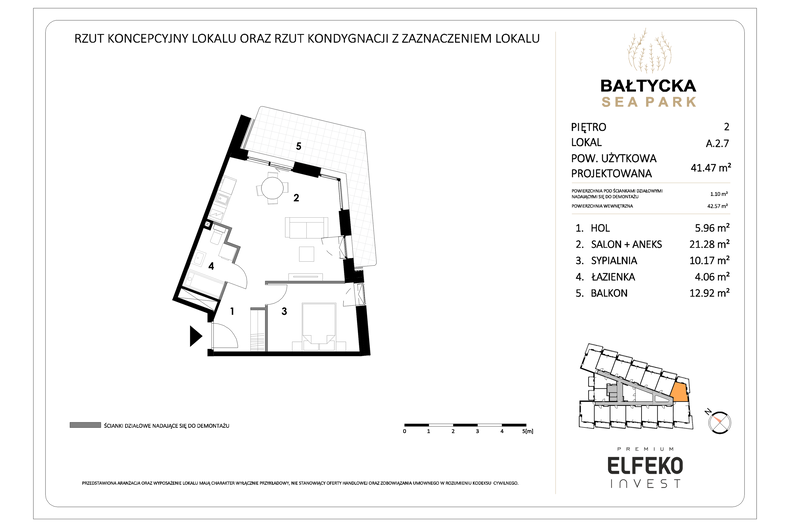 Apartament wakacyjny 41,47 m², piętro 2, oferta nr A.2.7