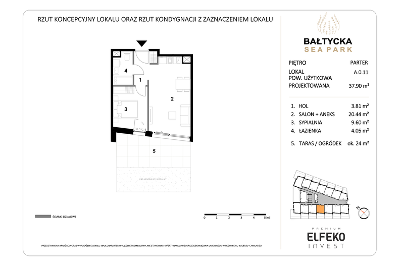 Apartament wakacyjny 37,90 m², parter, oferta nr A.0.11