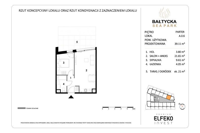 Apartament wakacyjny 39,11 m², parter, oferta nr A.0.6