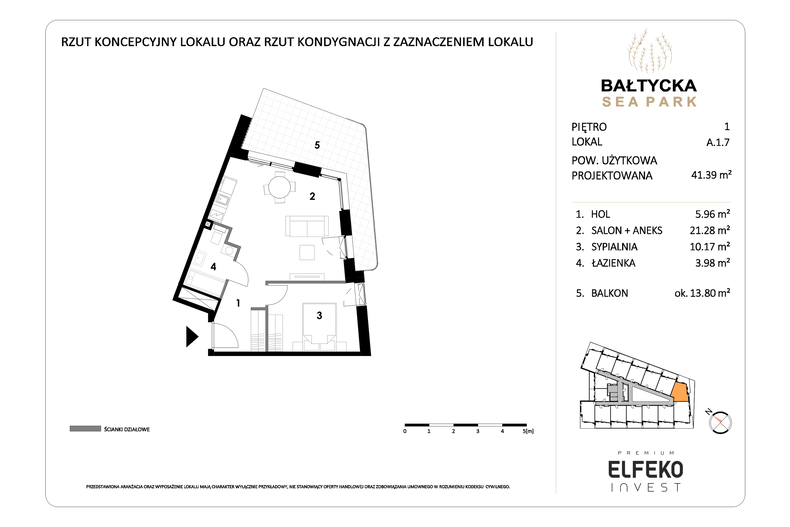 Apartament wakacyjny 41,39 m², piętro 1, oferta nr A.1.7