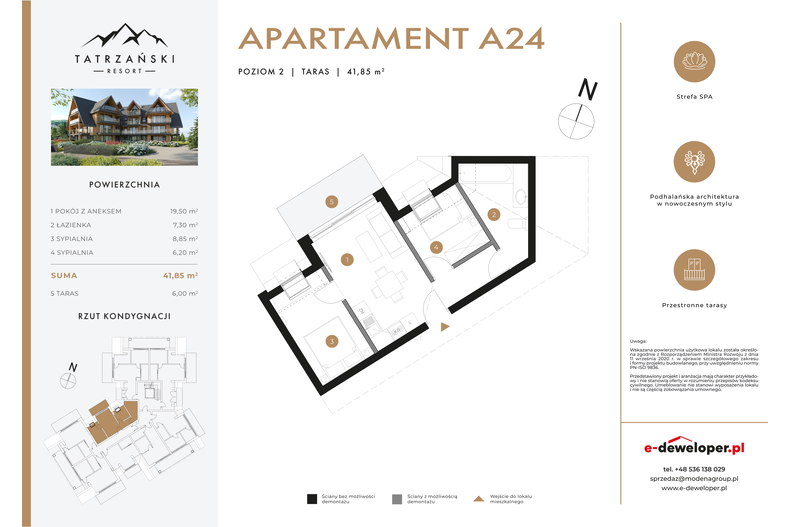 Apartament wakacyjny 41,35 m², piętro 2, oferta nr A24