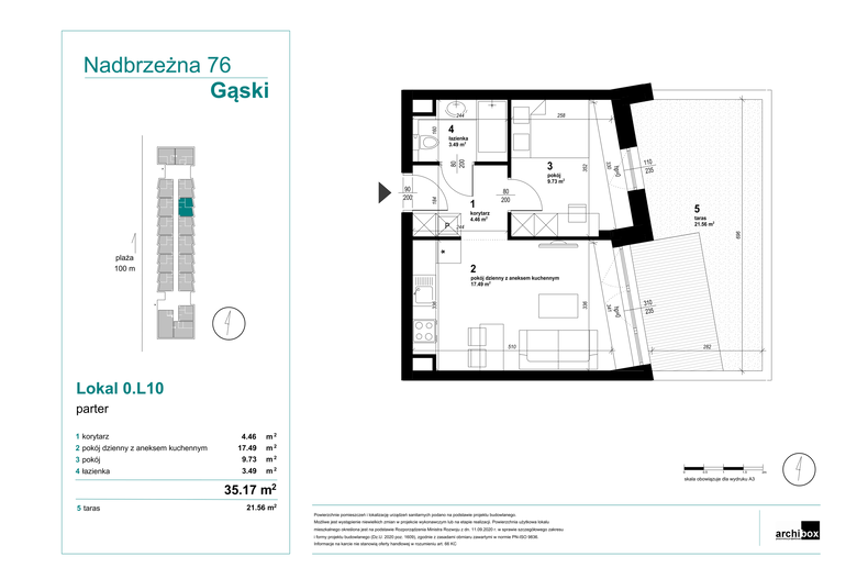 Apartament wakacyjny 35,17 m², parter, oferta nr 0.10.