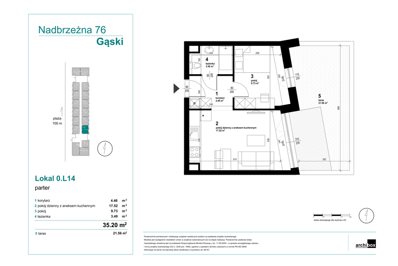 Apartament wakacyjny 35,17 m², parter, oferta nr 0.14.