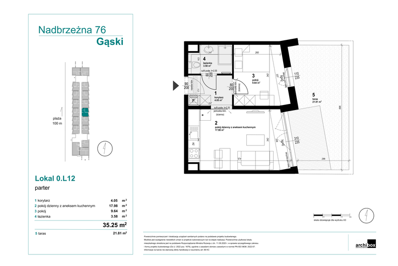 Apartament wakacyjny 35,25 m², parter, oferta nr 0.L12