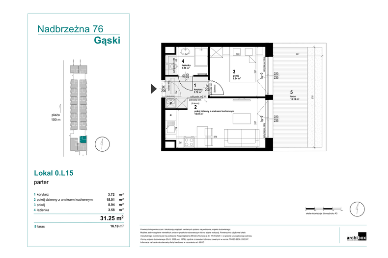 Apartament wakacyjny 31,25 m², parter, oferta nr 0.L15