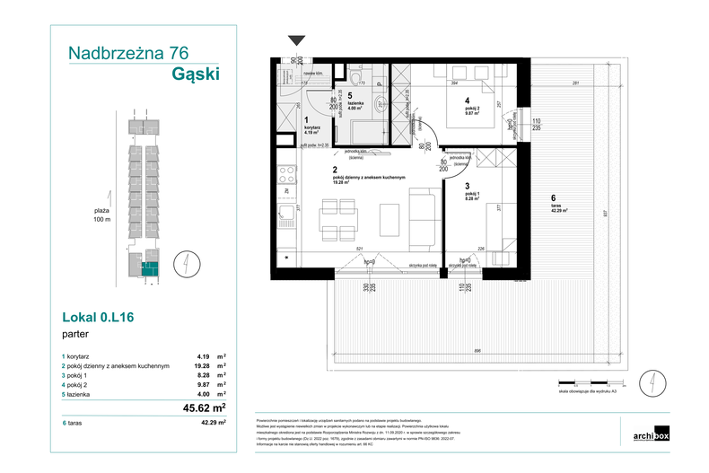 Apartament wakacyjny 45,62 m², parter, oferta nr 0.L16