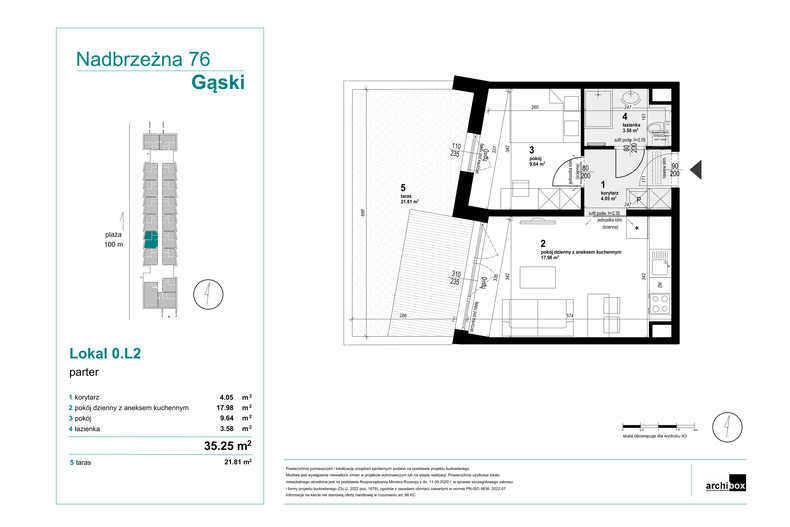 Apartament wakacyjny 35,25 m², parter, oferta nr 0.L2