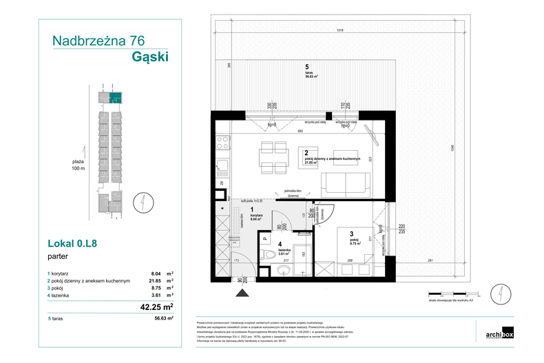 Apartament wakacyjny 42,25 m², parter, oferta nr 0.L8