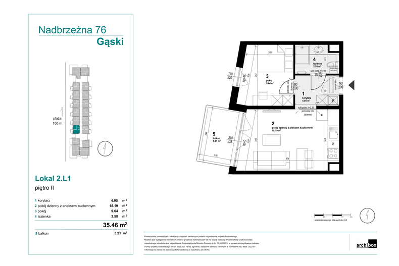 Apartament wakacyjny 35,46 m², piętro 2, oferta nr 2.L1