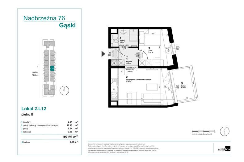Apartament wakacyjny 35,25 m², piętro 2, oferta nr 2.L12