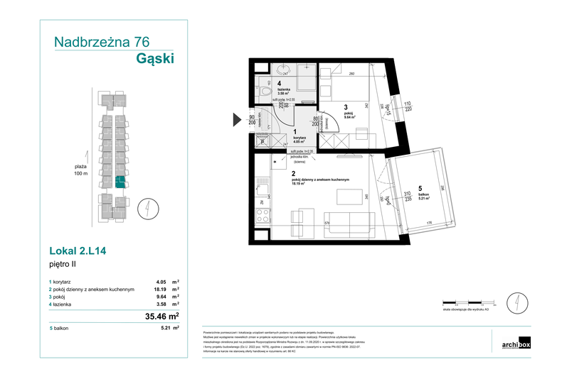 Apartament wakacyjny 35,46 m², piętro 2, oferta nr 2.L14
