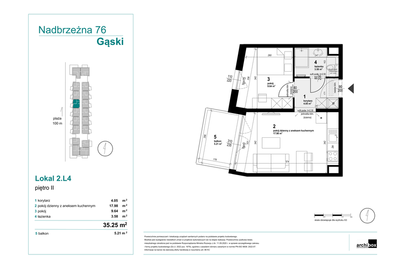 Apartament wakacyjny 35,25 m², piętro 2, oferta nr 2.L4