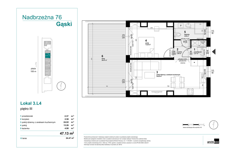 Apartament wakacyjny 47,13 m², piętro 3, oferta nr 3.L4