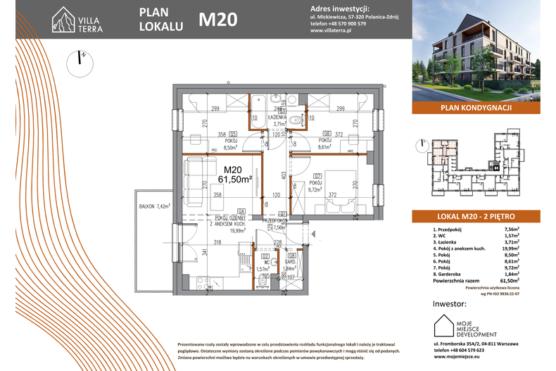 Apartament wakacyjny 61,50 m², piętro 2, oferta nr M20