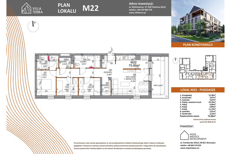 Apartament wakacyjny 75,90 m², piętro 3, oferta nr M22