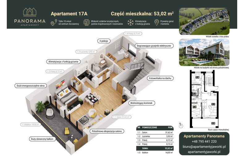Apartament wakacyjny 78,67 m², parter, oferta nr 17A