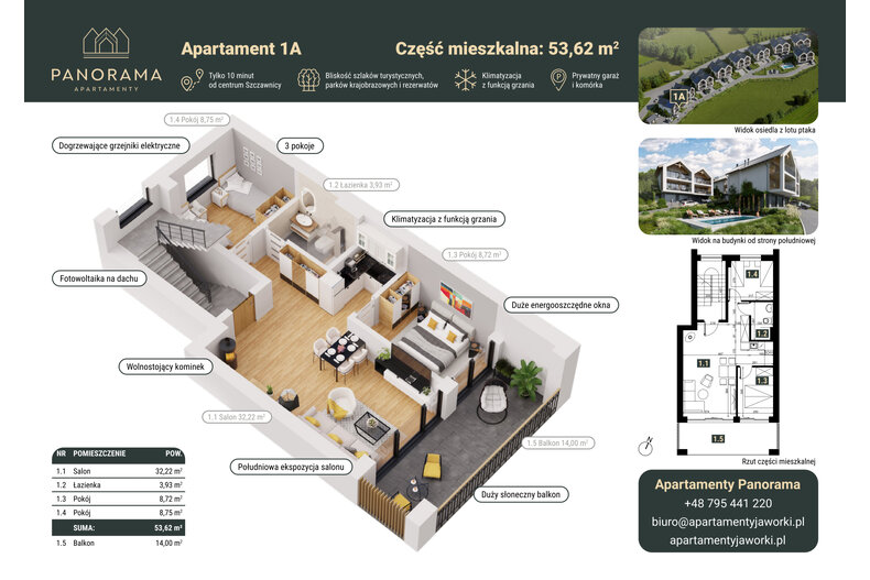 Apartament wakacyjny 79,27 m², parter, oferta nr 1A