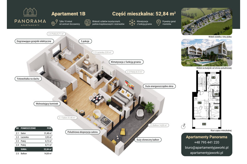 Apartament wakacyjny 77,93 m², piętro 1, oferta nr 1B