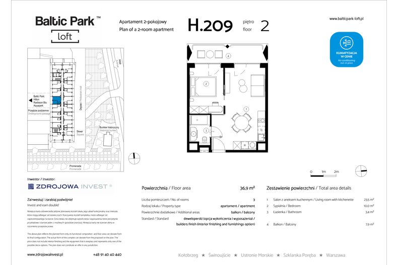 Apartament wakacyjny 36,90 m², piętro 2, oferta nr H.209