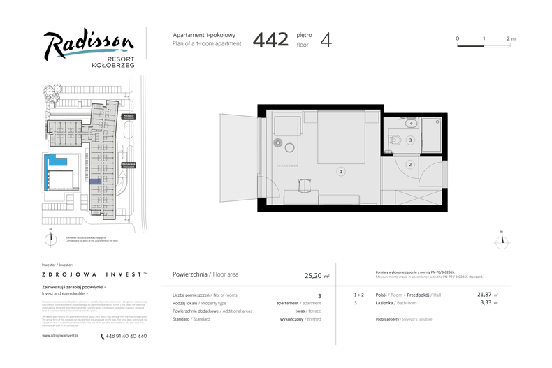 Apartament wakacyjny 25,20 m², piętro 4, oferta nr 442