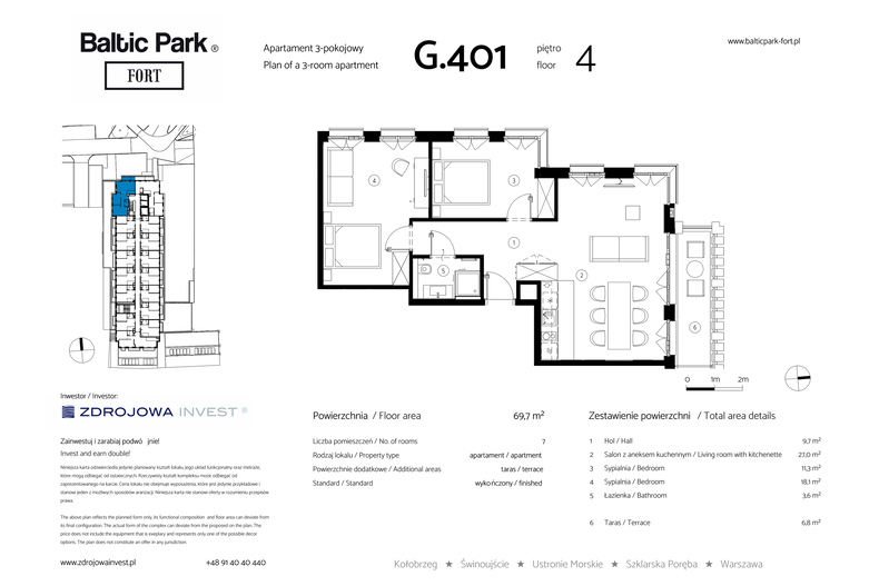 Apartament wakacyjny 69,70 m², piętro 4, oferta nr G.401