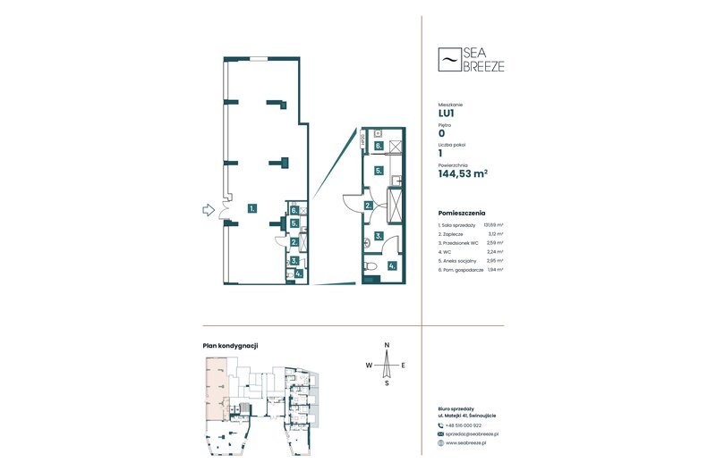 Lokal użytkowy 144,51 m², oferta nr LU1