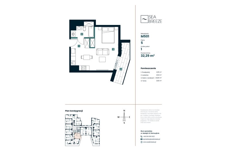 Apartament wakacyjny 32,29 m², piętro 5, oferta nr M501